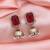 Maroon color fashion earrings