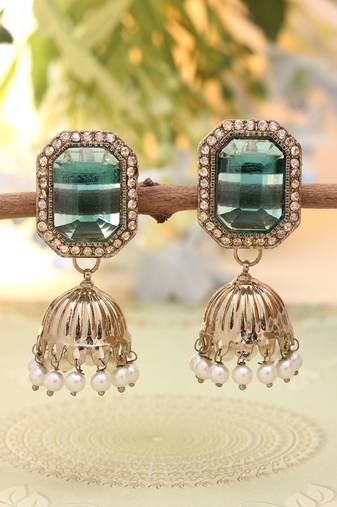 Rama green color fashion earrings