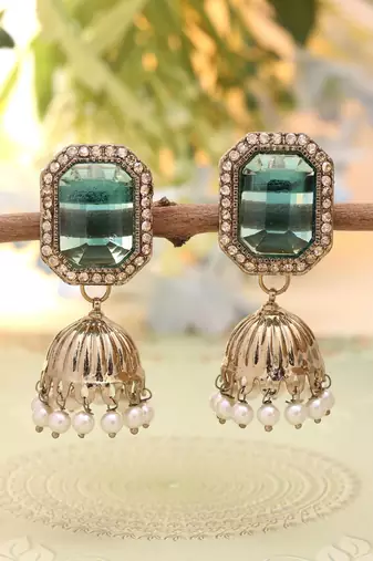 Rama green color fashion earrings