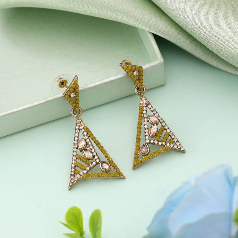 Yellow color fashion earrings