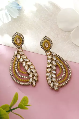 Yellow color fashion earrings