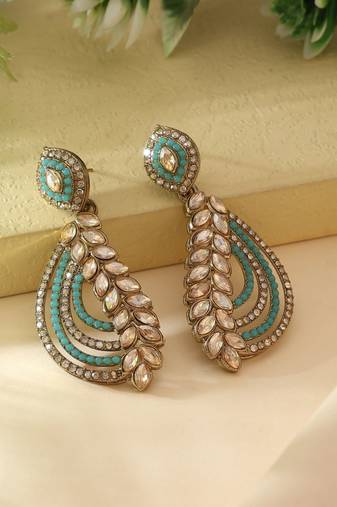 Firozi color fashion earrings
