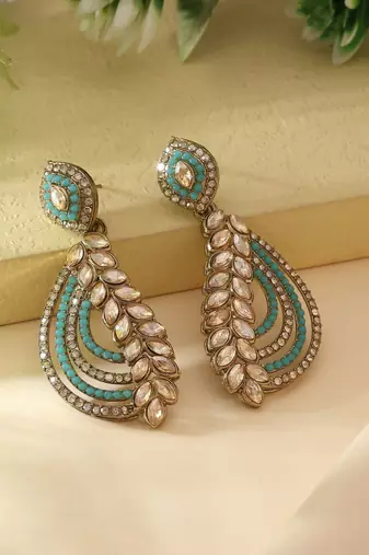Firozi color fashion earrings