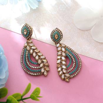 Firozi color fashion earrings 2