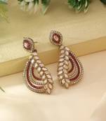 Magenta color fashion earrings