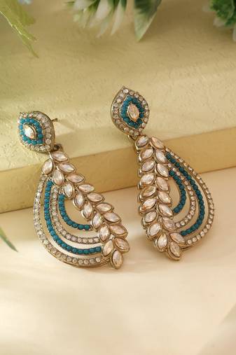 Turquoise blue color fashion earrings