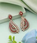 Red color fashion earrings