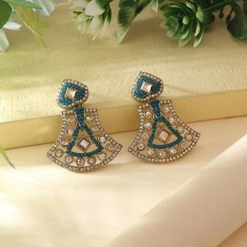 Turquoise blue color fashion earrings 1
