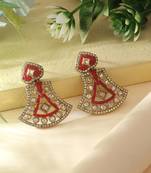 Red color fashion earrings