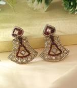 Maroon color fashion earrings