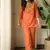 Floral embroidered round neck  cotton co-ord set