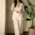 Floral embroidered round neck  cotton co-ord set