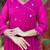 Floral embroidered v neck pure cotton kurta trosuer & dupatta set