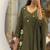 Floral embroidered v neck pure cotton kurta trosuer & dupatta set