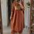Floral embroidered round neck pure cotton kurta trosuer & dupatta set