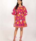 Marseille dress multicolour printed pure cotton midi dress