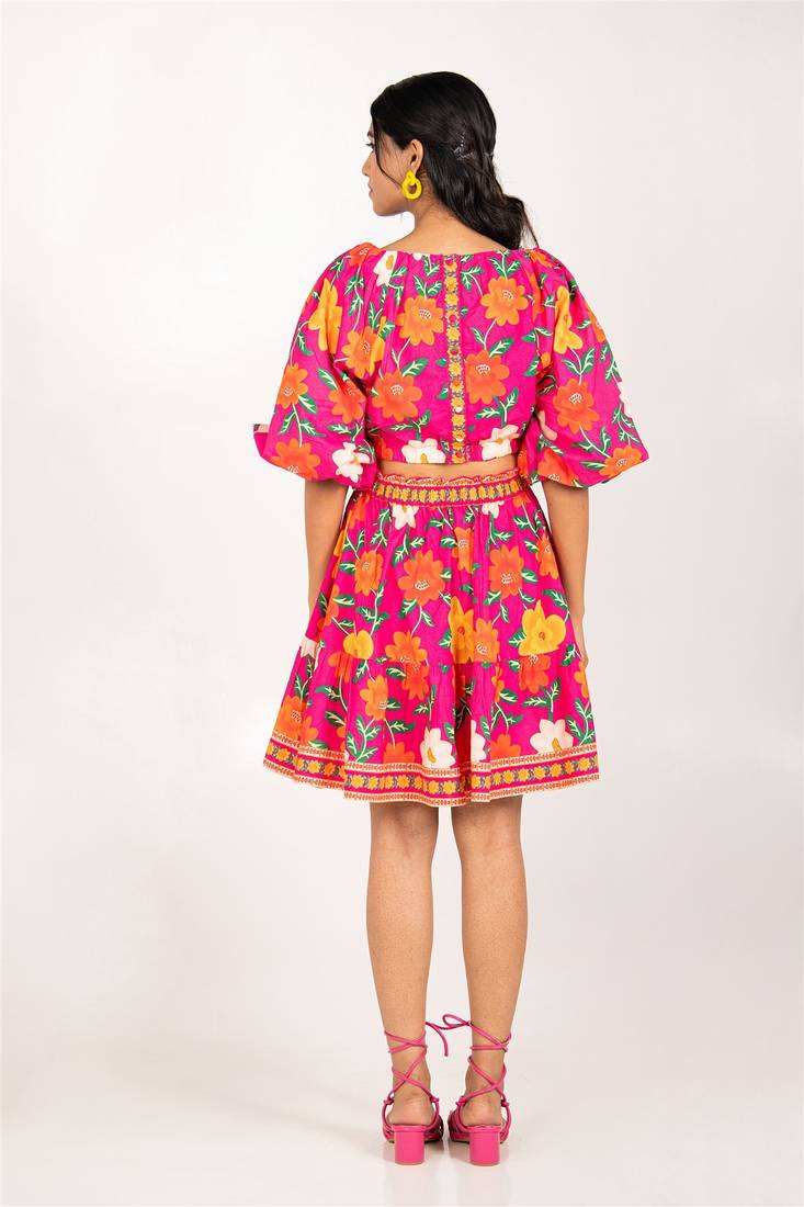 Marseille dress multicolour printed pure cotton midi dress