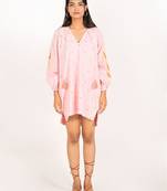 Phuket dress light pink embroidered pure cotton mini dress