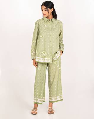 Sicily set green printed pure cotton coord set 1