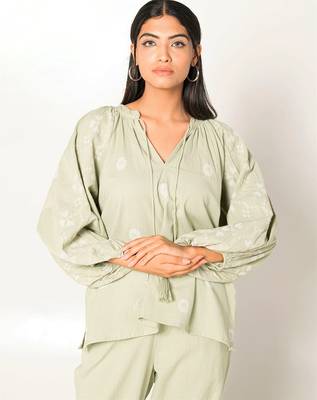 Sydney set green embroidered linen coord set 5