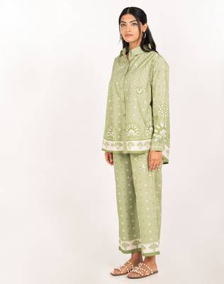 Sicily set green printed pure cotton coord set 2