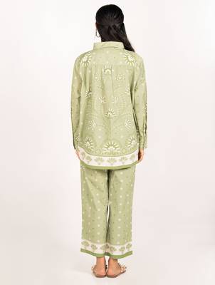 Sicily set green printed pure cotton coord set 4