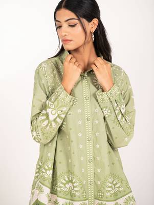 Sicily set green printed pure cotton coord set 5