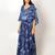 Naples kaftan navy blue embroidered linen kaftan