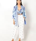 Maldives set white blue cotton coord set