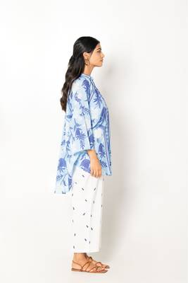 Maldives set white blue cotton coord set 3