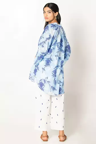 Maldives set white blue cotton coord set