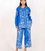 Hawaii set blue printed pure cotton coord set
