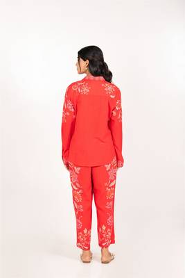 Maui set red printed pure cotton coord set 4