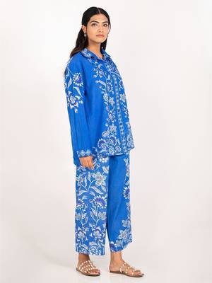 Hawaii set blue printed pure cotton coord set 2