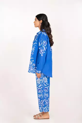 Hawaii set blue printed pure cotton coord set