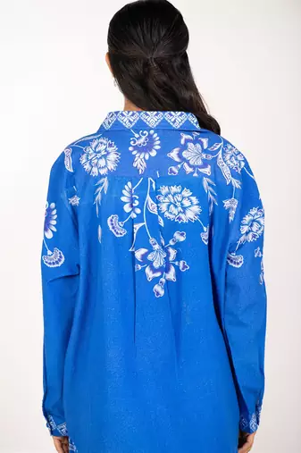 Hawaii set blue printed pure cotton coord set