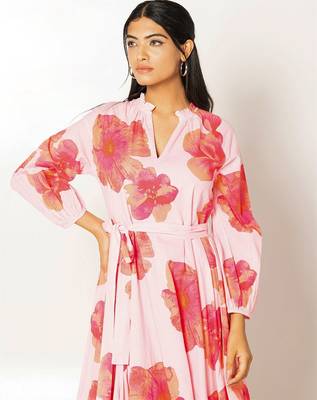Marbella dress light pink printed pure cotton maxi dress 5