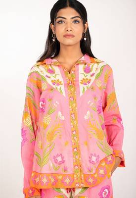 Cancun set pink printed pure cotton coord set 3