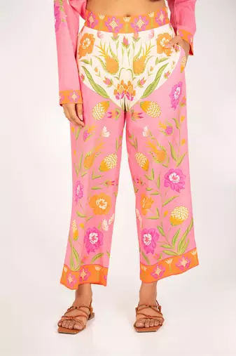 Cancun set pink printed pure cotton coord set