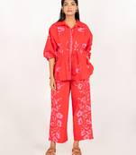 Copacabana set red printed pure cotton coord set