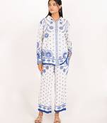 Antalya set white printed pure cotton coord set