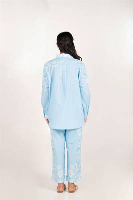 Santorini set light blue printed pure cotton coord set 4
