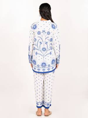 Antalya set white printed pure cotton coord set 4