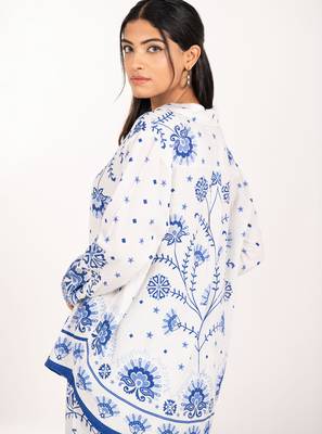 Antalya set white printed pure cotton coord set 5