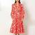 Bora bora dress red printed pure cotton maxi dress