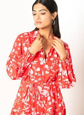 Bora bora dress red printed pure cotton maxi dress 5