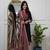 Floral embroidered round neck pure cotton kurta trosuer & dupatta set