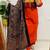 Floral embroidered v neck pure cotton kurta trosuer & dupatta set