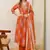 Floral printed v neck  cotton kurta trosuer & dupatta set