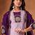 Lavender Color Multi Embroidery Thread With Hand Work Roman Silk Kurta Plazza Set